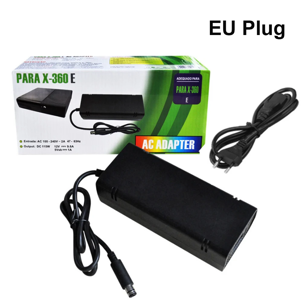 ЕС Plug AC 100-240 В 2A адаптер зарядное устройство Шнур питания для Xbox 360E кирпичная консоль