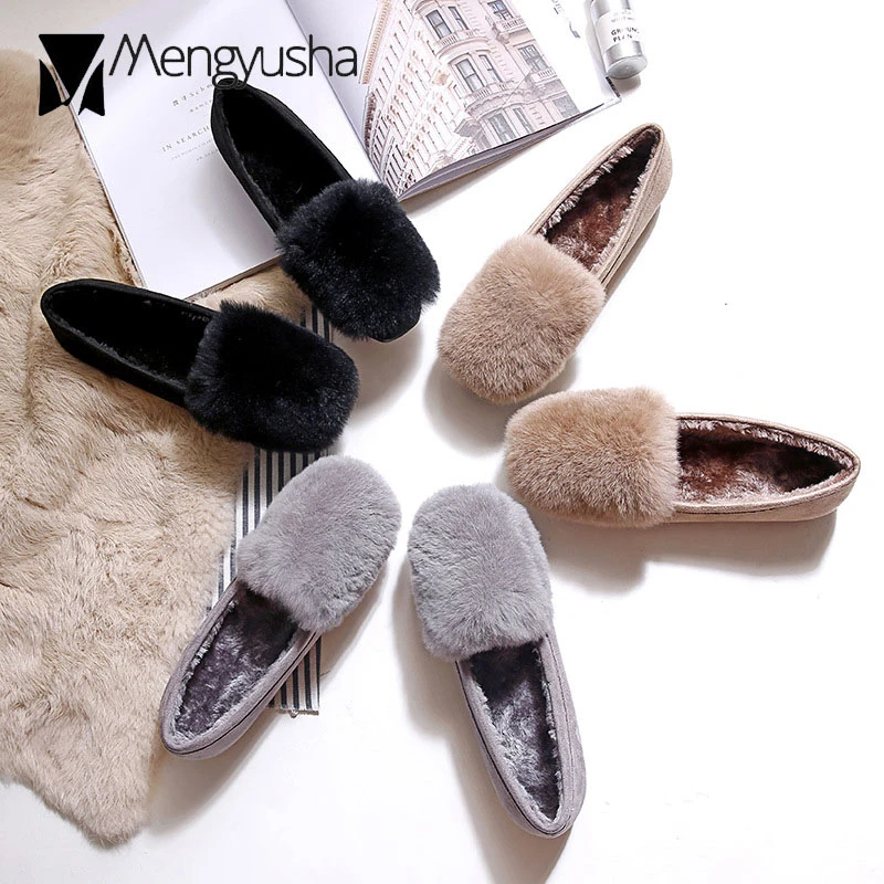 slip on fur loafers