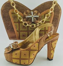 High Quality Italian Shoes And Matching Bag Set For Evening Party African Woman Shoes And Bag Set To Matching ME6601