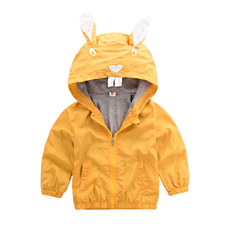 

Children's Wear 2019 Spring and Autumn New Bunny Jacket Yellow Female Baby Cartoon Jacket Children's Windproof Jacket girls coat