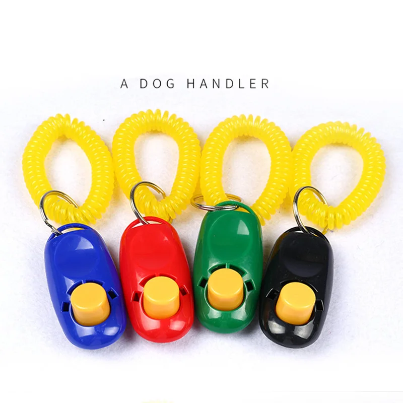 

Hot Dog Trainer Pet Button Clicker Sound Trainer Universal Animal Pet Dog Cat Sound Incentive Training Dog Wrist Strap Training