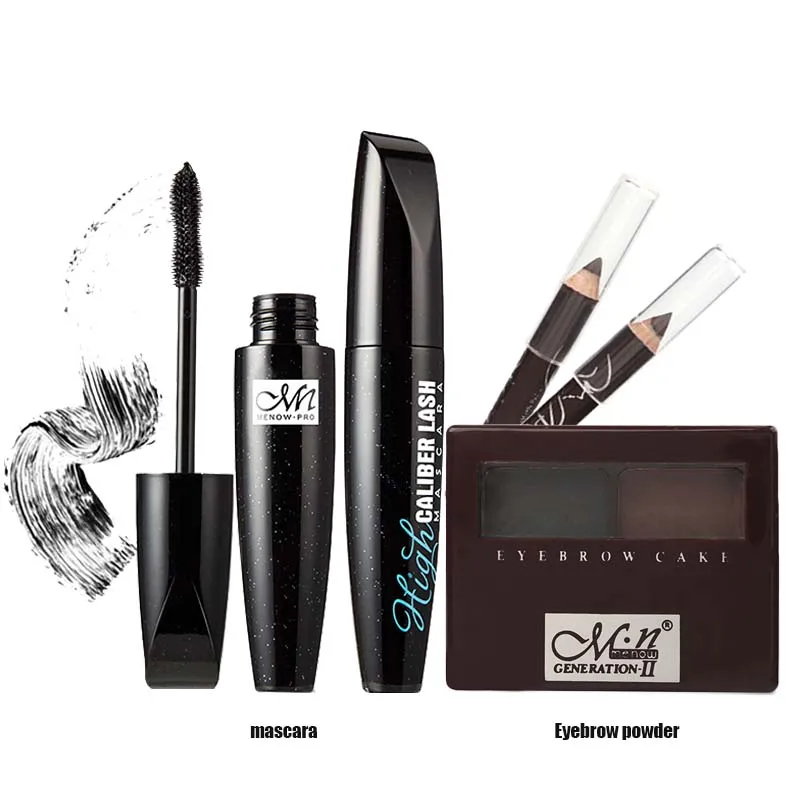 Menow бренд Make Up Set черный Тушь для ресниц Водонепроницаемый толстый длинный замок Цвет и два-цвет бровей porwder пояс подарки два Подводка для глаз 5398 - Цвет: make up set