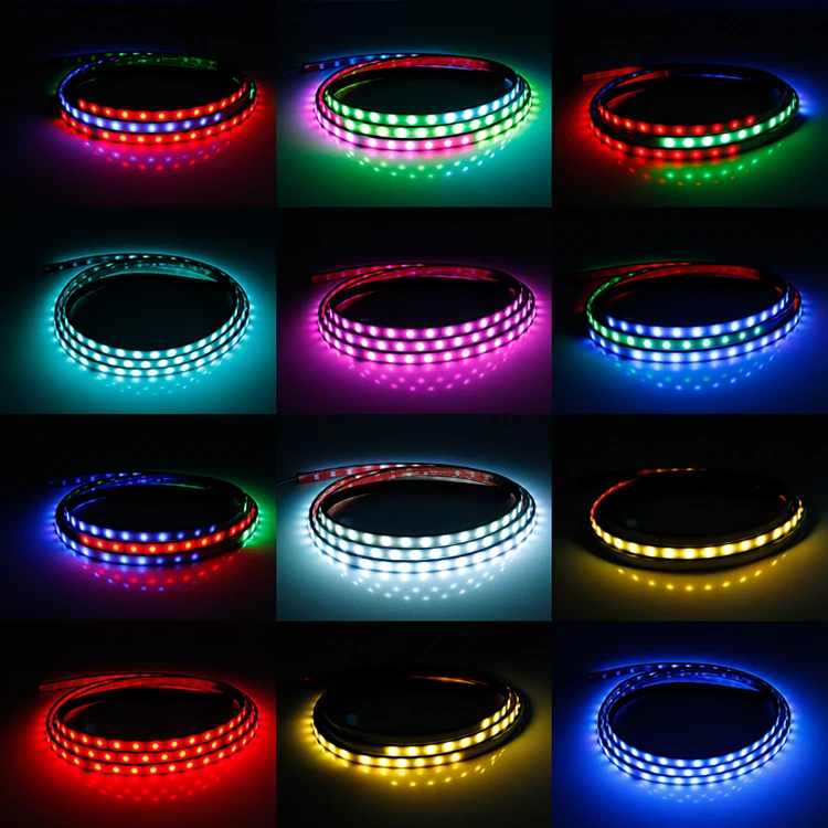 Excellent OKEEN Waterproof Flexible Car Trunk RGB Led Strip 24V Auto Trunk Tail Brake Running Light Flowing Yellow Turn Signal Light Strip 2