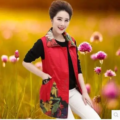 2018 top Spring Autumn Women Sleeveless Jacket Female Vest Slim Coats Plus Size Vest Coat Fashion Korean Mother waistcoat