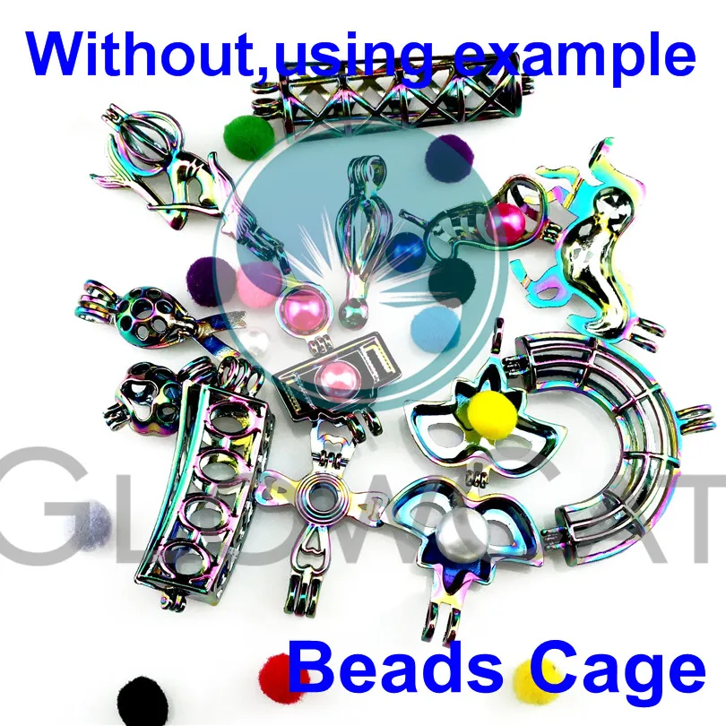 Beads Pearl Cage Pendant 18" K541 Ballet Girl Locket Necklace Beads Pearl Cage Pendant 18" K541 Ballet Girl Locket Necklace