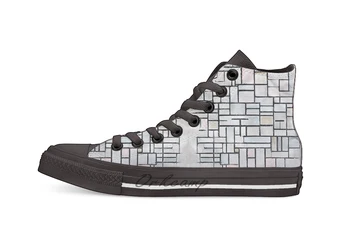 

Piet Mondrian Composition No.IV 1914 Casual High Top Canvas shoes sneakers Light Walking Shoes