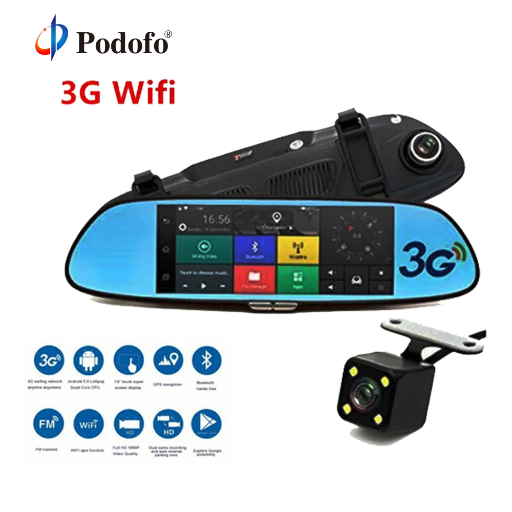 Podofo 3G font b Car b font DVR 7 Android 5 0 font b GPS b