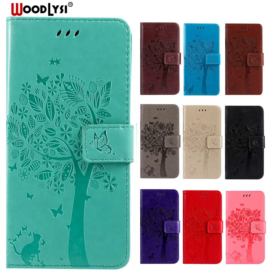 

Luxury PU Leather Cover Phone Case For huawei NOVA 3 PAR-LX1 3D Cat Tree Embossed Flip Cover For huawei NOVA 3 Wallet Case