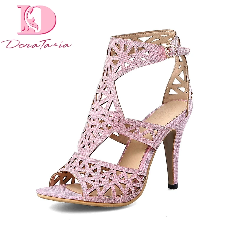 

DoraTasia Top Quality Plus Size 33-43 Summer Shoes Woman Sandals Sexy High Heels Patry Gladiator Women Shoes