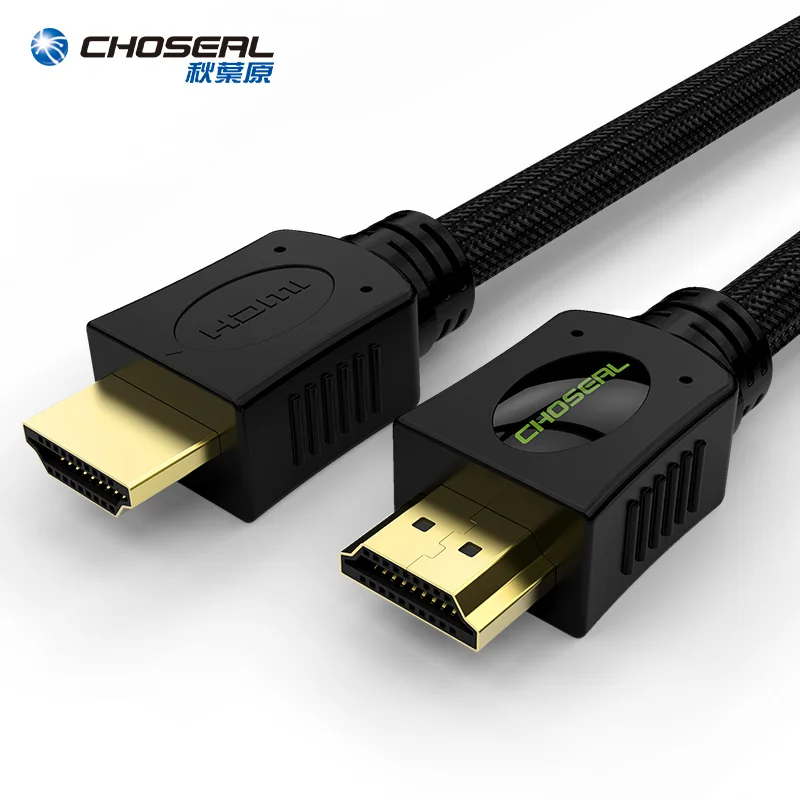 CHOSEAL HDMI кабель 2,0 4K 3D HDMI кабель для проектора Xiaomi PS4/PS3 приставка Blu-Ray плеер ТВ 1 м 2 м 3 м 5 м HDMI шнур - Цвет: Черный