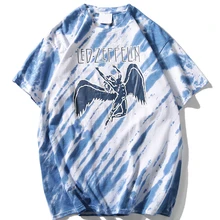 Темная икона светодиодная рок-футболка с коротким рукавом Tie Dye хип-хоп мужские футболки с круглым вырезом мужские футболки