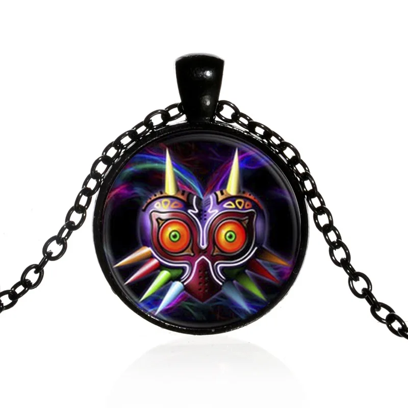 

Colorful Fashion Legend of Zelda Glass Cat's eye Necklace CharmSword Midna Triforce Emblem Pendant figure Toys For Gift