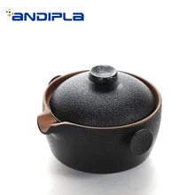 160 мл, винтажная Черная Керамическая грубая керамика в японском стиле, домашний чайник кунг-фу, набор фильтров Gaiwan, офисный чайник для кофе, семейный подарок