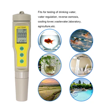 

Protable PH / TEMP Meter LCD Digital PH Tester Thermometer Aquarium Pool Water Wine Urine Analyzer ATC
