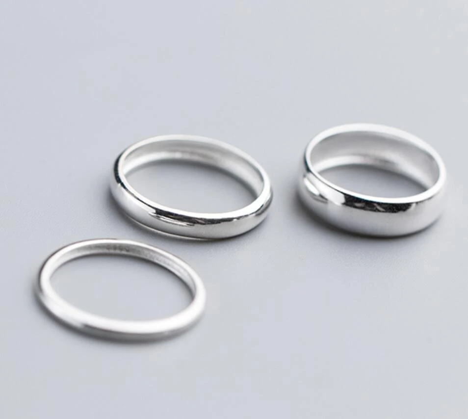Parecer Especialidad Arroyo S92 5 liso plata esterlina Simple liso pulido anillo joyería A3654|Anillos|  - AliExpress