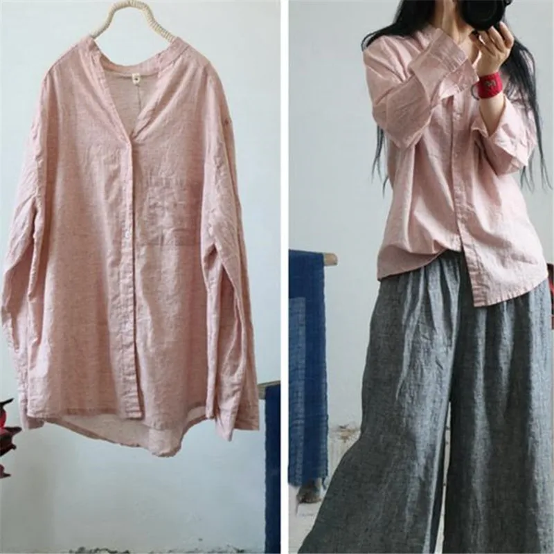 Solid_Color_Linen_Casual_Top_Women_Blouse_pink_3_grande