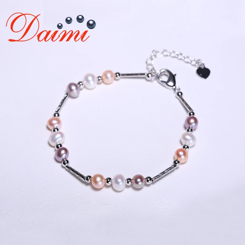 

DAIMI Mixed Color Bracelet 5-6mm Freshwater Pearl Bracelet New