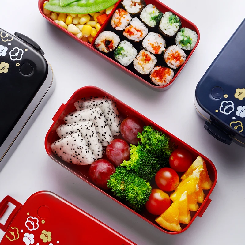 2 Слои Ланч-бокс для микроволновки японский дерева Bento Box Для Детский пищевой контейнер для хранения Портативный для школы и пикника с обед Сумка 1200 мл