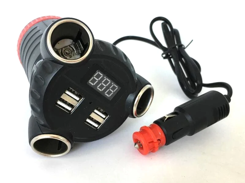 Адаптер для прикуривателя C30 1 3 гнезда с 4 USB портами|adapter with usb|adapter ledadapter socket |