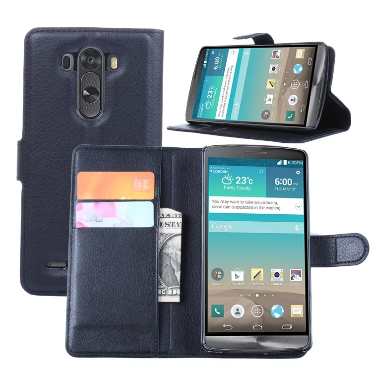 2016 Fashion PU Leather Case Cover For LG G3 Flip Protective Cell Phone Shell Back Skin With Slot | Мобильные телефоны и