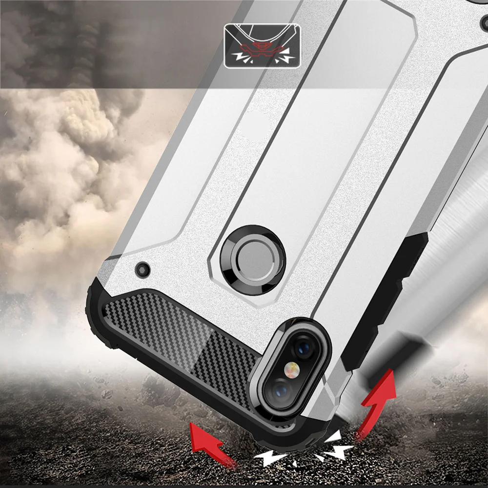 

Shockproof Case for Redmi Note 6 Pro S2 6 6A S2 Note 5 Pro Phone case For Xiaomi Mi 8 6 A2 A1 F1 A1 Max 3 Armor Hybrid Hard Case