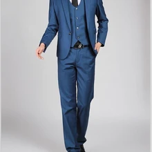 Модные Для мужчин костюмы смокинги мужской костюм заказ одна кнопка Буле Нотч комплект из 3 предметов(куртка+ брюки+ VestTie) свадебная вечеринка Формальные