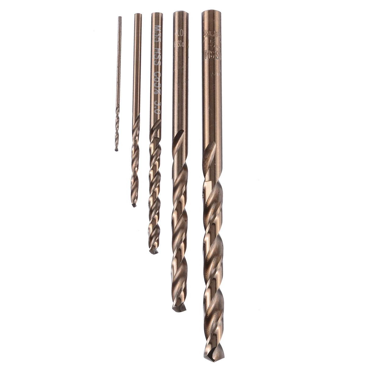 5pcs New High Speed Steel Drill Bit M35 Cobalt Straight Shank Twist Drilling Bits 1mm 2mm 3mm 4mm 5mm For Electric Drills