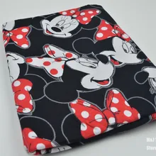 50*160 см, Трикотажная хлопковая ткань с большим бантом и рисунком Минни Маус для шитья, Лоскутная Одежда для родителей и детей, одежда для малышей