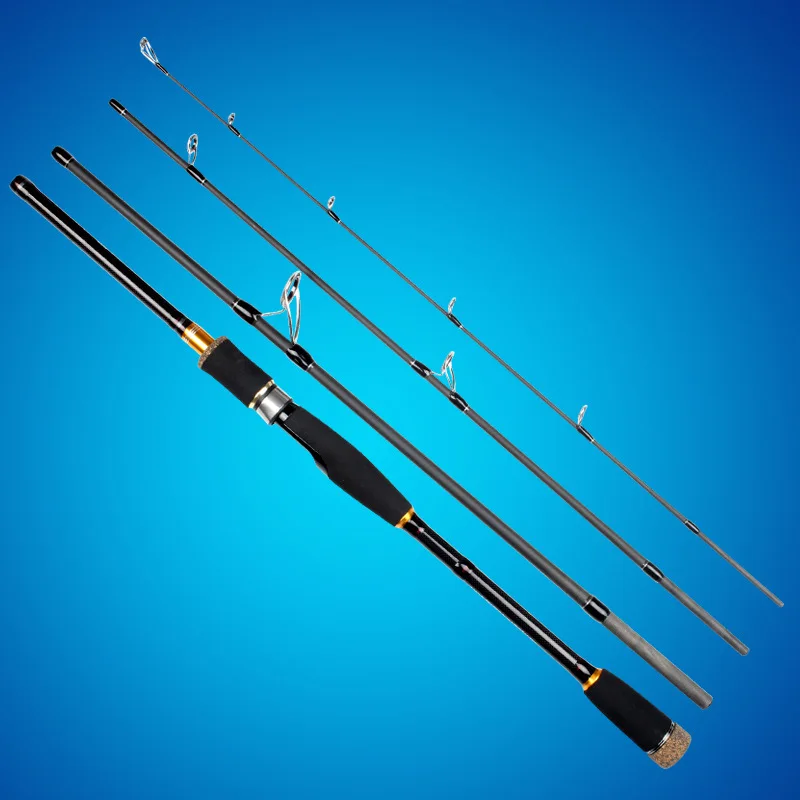 

Carbon road sub - rod multi - section portable four - section straight shank plunger type long - throw line fishing rod