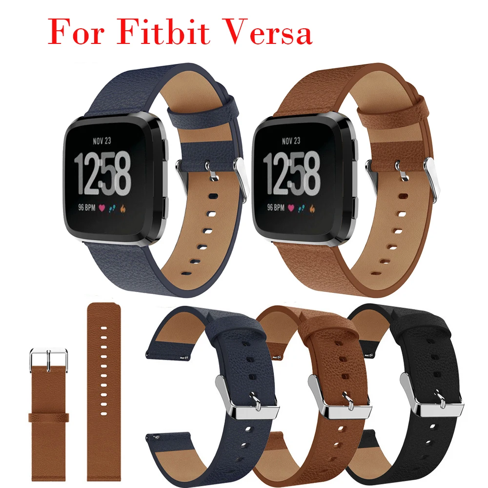 

Leather wrist Watchband Strap Bracelet Belt for fitbit versa Replacement Watch band Smart Watch wristband 2018 New Arrival