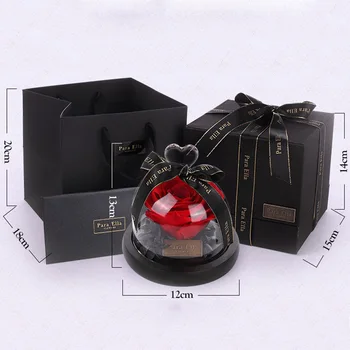 

Everlasting Flower Ornament Creative Birthday Wedding Romantic Rose Gift Box Preserved Flowers Glass Cover Valentine's Day Gift