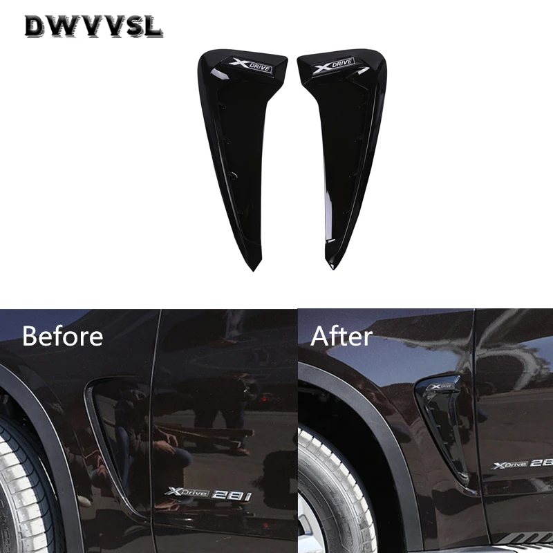 

Black Front Fender Air Vent Cover for e90 e92 f10 f11 f30 f32 f15 f16 f25 f26 BMW X 1 2 3 4 5 6 7 series Side stickers grilles