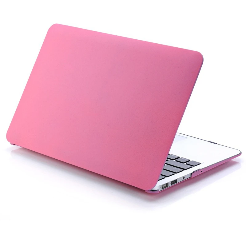 

No Hollow Logo Quicksand Series Pink Red Case for Macbook Air 11 13 Pro 13 Retina 12 13 15 Hard Laptop Protective Case for Apple