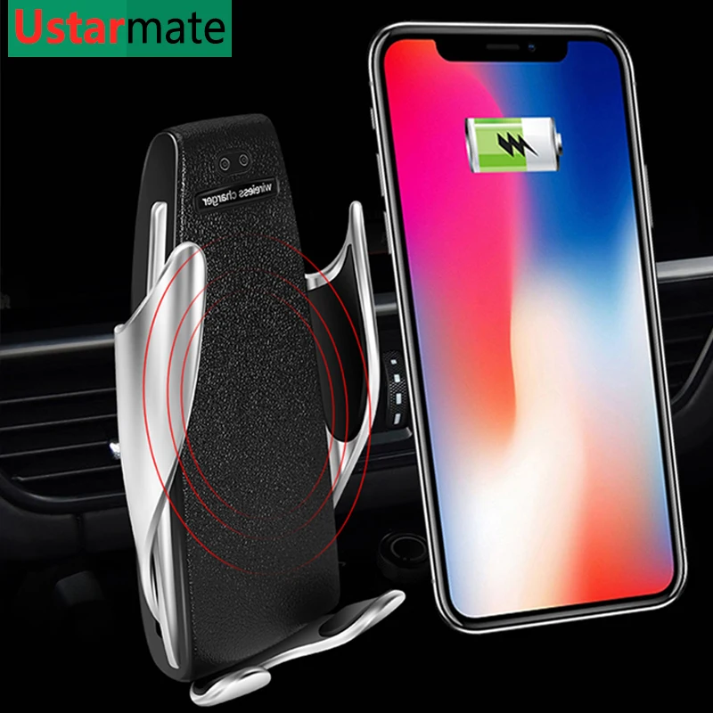 

Wireless Car Charger Mount Infrared Sensor Automatic Clamp Qi Fast Charging 10W Wireless Chargers for Samsung iPhone X Xs Max 8