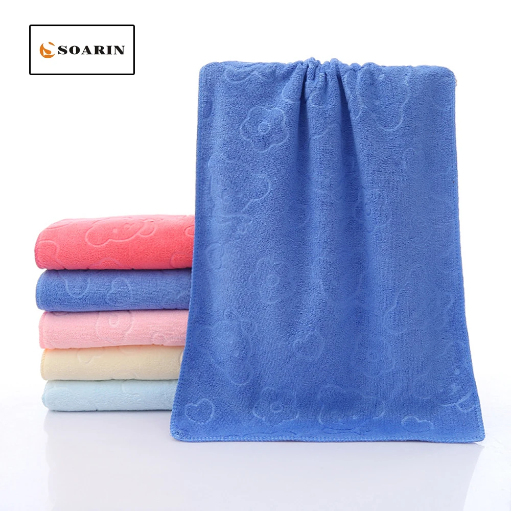 

SOARIN Solid Printed Polyester Face Towel Absorvente Bathroom Quick Dry Hand Towels Toallas De Mano Drap De Plage For Adults
