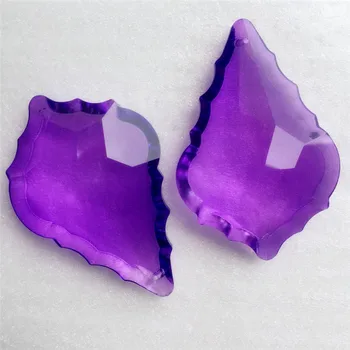 

Violet 76mm 20pieces Crystal Chandelier Pendants French Cut Maple Leaf Shape Light Parts for Lamp Lighting Decor