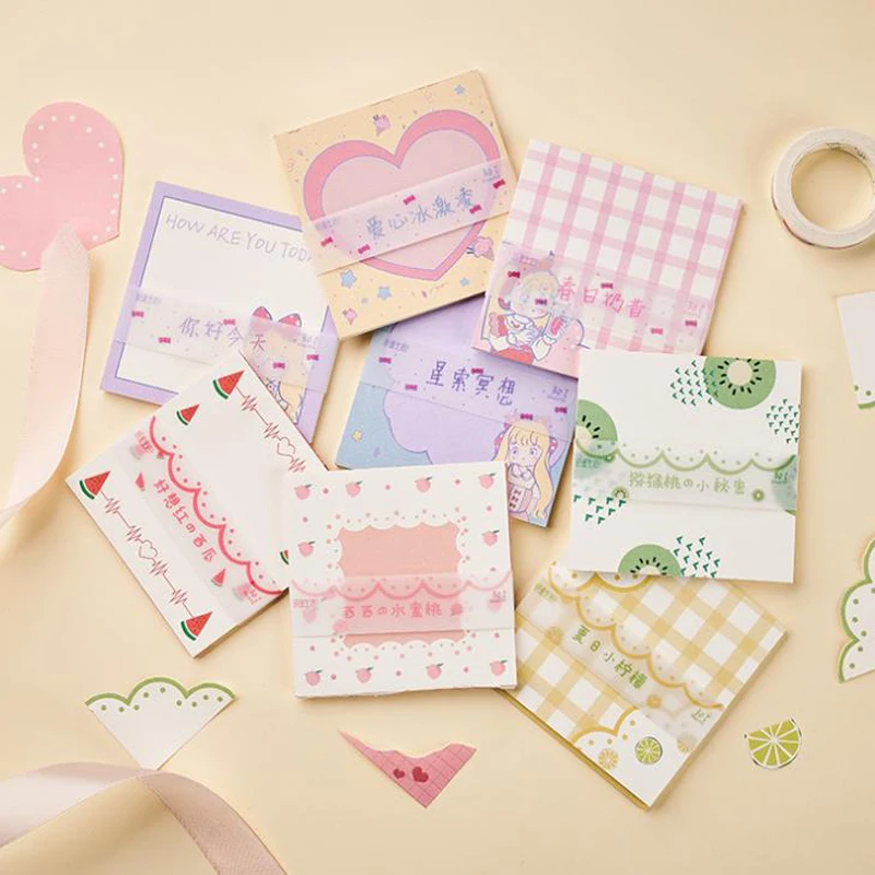 

1 Pcs Lovely Heart Sky Fruit Girls Paper Memo Pads Diary DIY Notepad Planner Sticky Notes Korean Stationery School Office Supply