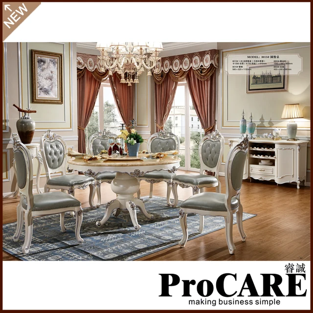 Modern Round Nature White Marble Dining Table Set 6 Chairs In Modern Round Nature White Marble Dining Table Set 6 Chairs