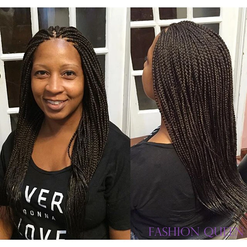 

Box Braid wig Braided lace front wigs high quality 12"-26" synthetic lace front  micro braided wigs for black women