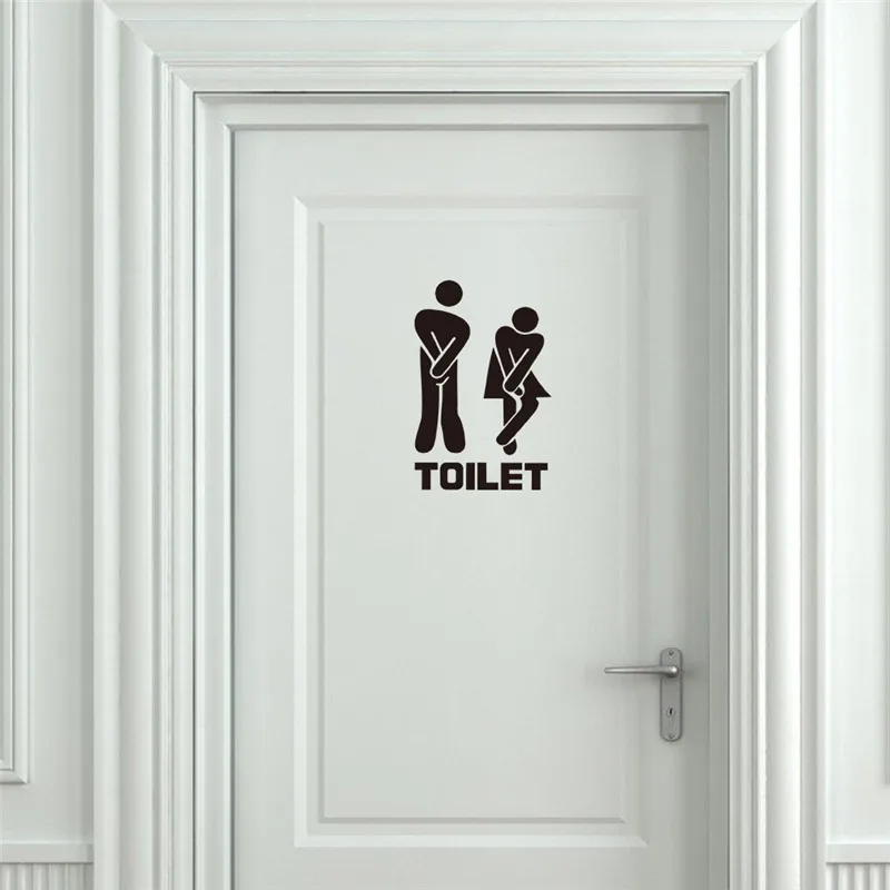 

Toilet WC Entrance Sign Door Stickers For Public Place Home Decoration Creative Pattern Wall Decals Diy Funny Vinyl Mural Art