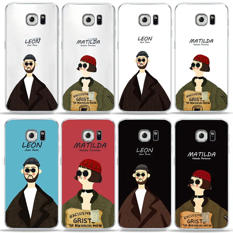 

Cool Leon and Matilda Patterned Phone Case For Samsung S7 edge s6 S9 s8 s9 Plus A5 2017 A6 2018 A7 J1 Glossy Exotic Style Cover