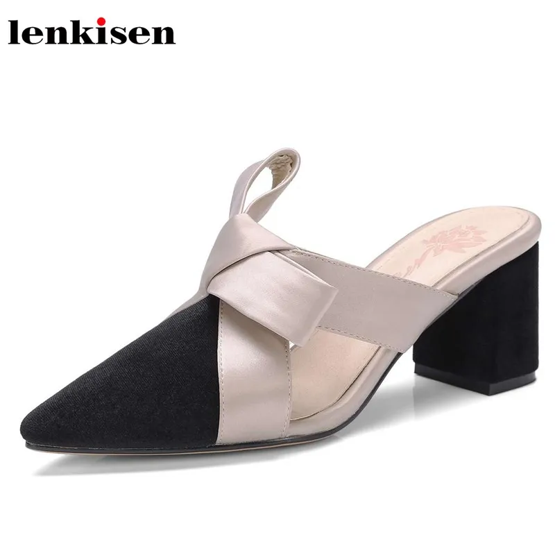 Lenkisen 2018 элегантные летние фланелевые шелковые однотонные с острым носком