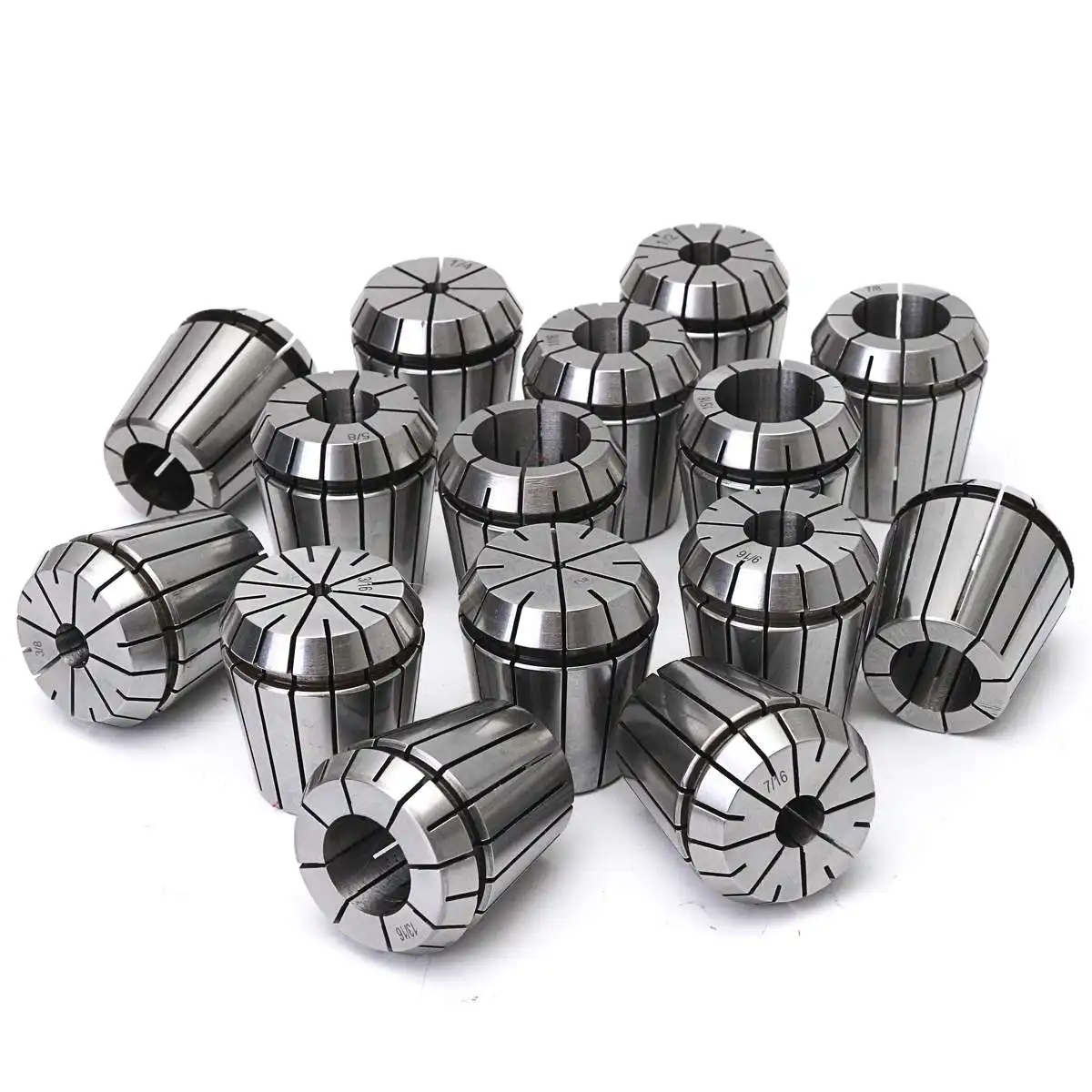 

New 15Pcs 1/8 to 1 Inch ER40 Spring Collet Set for CNC Milling Lathe Tool Alloy Spring Steel for Milling Lathe