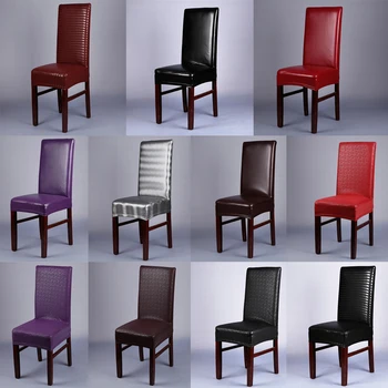 

Removable PU Material Seat Cover Kitchen Bar Dining Chair Cover Hotel Restaurant Decor Waterproof