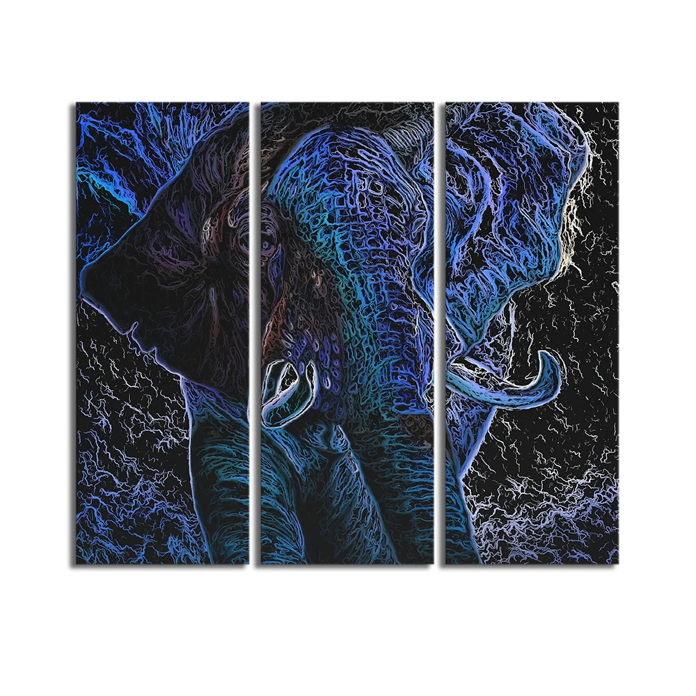 Abstract Elephant Painting Digital Prints on Canvas Modern Living Room Bed Decorative Animal Giclee Printing Non-frame | Дом и сад