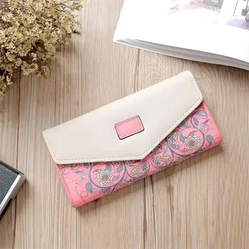 

Mcneely Women Flowers Envelope Fashion Wallet Hot Sale Long Leather Wallets Popular Change Purse Casual Ladies Cash Purse Hot