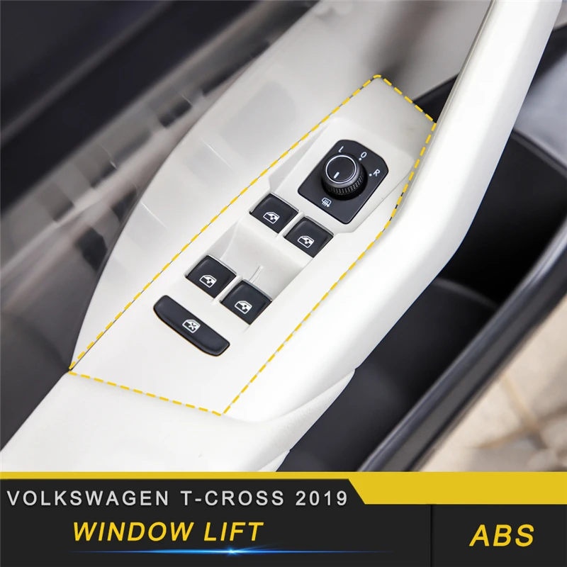

For Volkswagen T-CROSS 2019 Car Styling Door Gate Window Lift Button Switch Panel Cover Sticker Interior Accessories