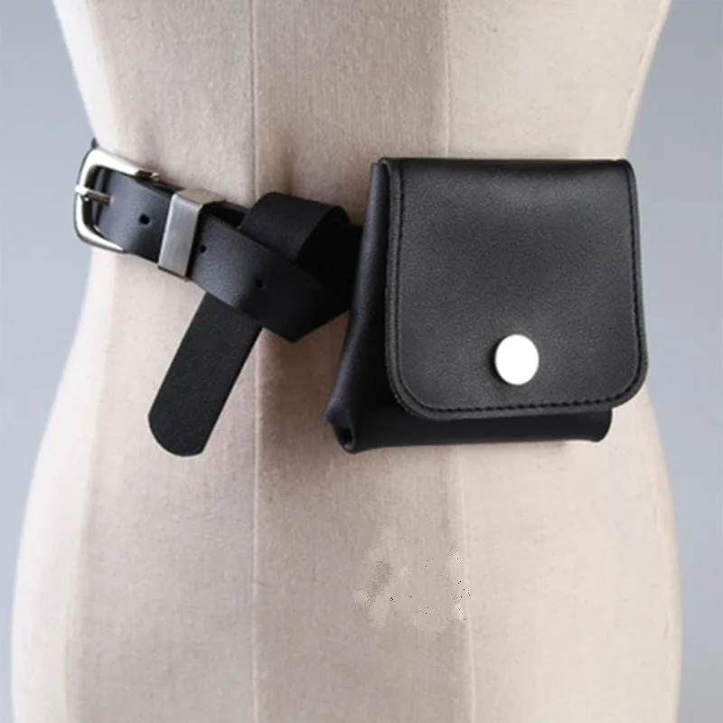 Anreisha новейшая поясная сумка для женщин, Высококачественная кожаная поясная сумка из искусственной кожи, женская сумка, сумка для девочек, модная сумка для монет - Цвет: black