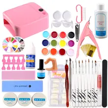 Маникюрный набор УФ-гель набор с 36 Вт маникюрной лампой лечение всех гелей для УФ-гель для ногтей маникюрный набор наконечники набор для наращивания ногтей набор гелей