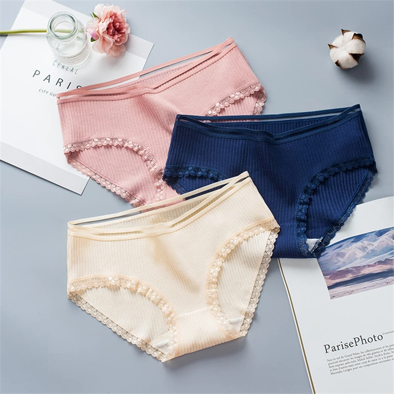 

L--XXL Women Cotton Underwear High Quality Lace Hot Shorts Elastic Comfortable Pants Trousers 9 Colors
